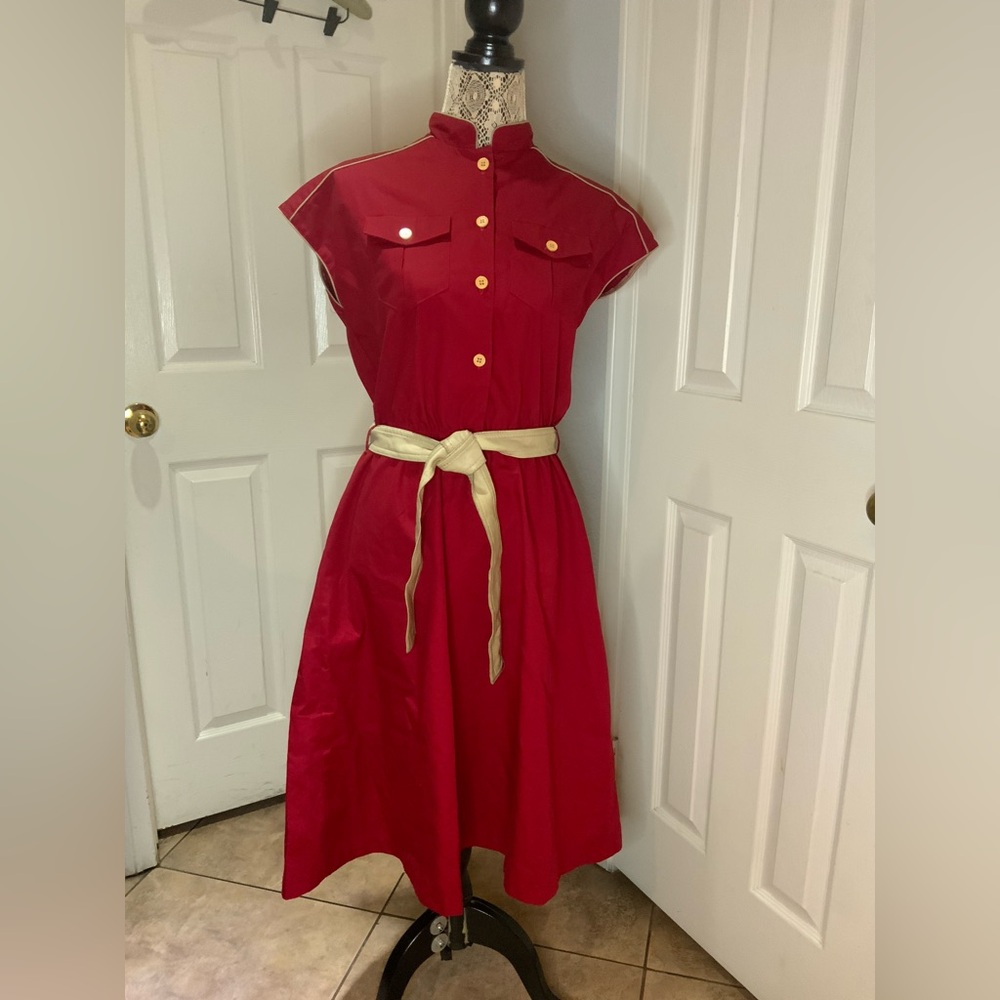Vintage 70s red dress size 12
